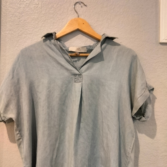 Thread & Supply Light Blue Shirt Dress - Picture 3 of 6